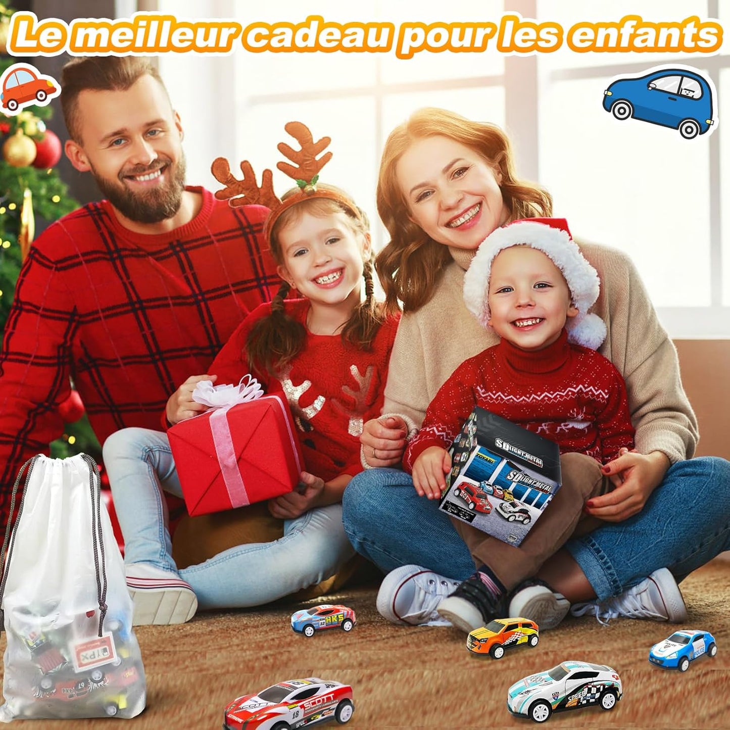 boite de petites voitures  jouets à collectionner, cadeau pour enfants.