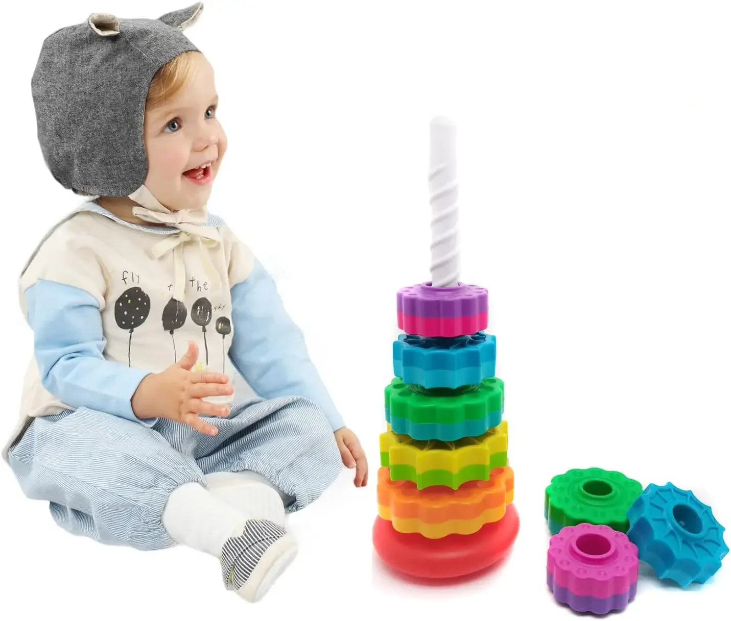 puzzle empilable pour bébé, jouets colorés pour garçons et filles, sécurité et protection de l'environnement